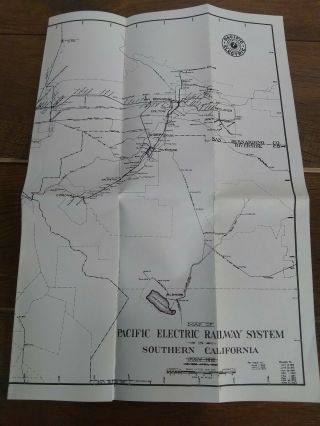 Vintage Map Of Pacific Electric Railway In Southern California 1925