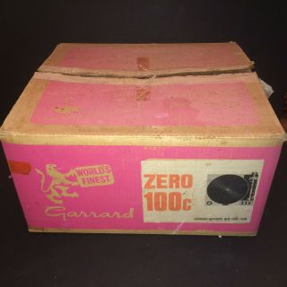 Vintage 1970 ' s Garrard Zero 100c Turntable NOS w Base Dust Cover 2