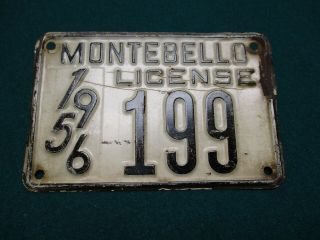 1956 Montebello California Bicycle - Motorcycle - Special - Odd License Plate 199