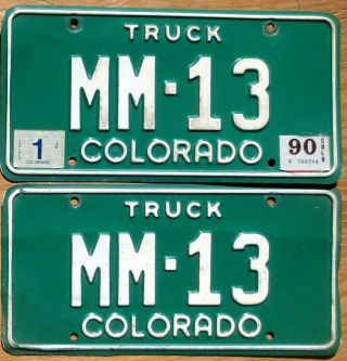 1990 Colorado License Plate Number 13 Tag Pair Plates - $2.  99 Start