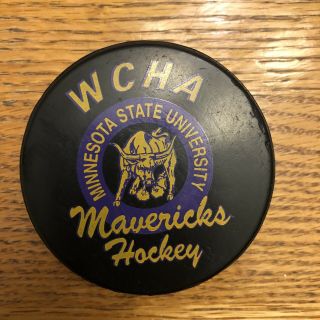 Minnesota State Mavericks Wcha Game Puck Ncaa College Hockey University
