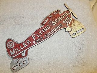 Car Club Plaque Miller Flying School Airplane Aero Topper Ohio Piper Cub Stenson