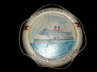 Vintage Canada Steamship Lines Hand Painted Wood Port Hole – The S.  S.  Richelieu