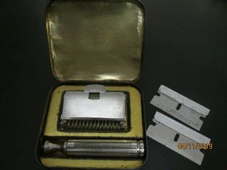 Vintage Ever - Ready Se Safety Razor & Metal Travel Carry Case W/2 Blades 3
