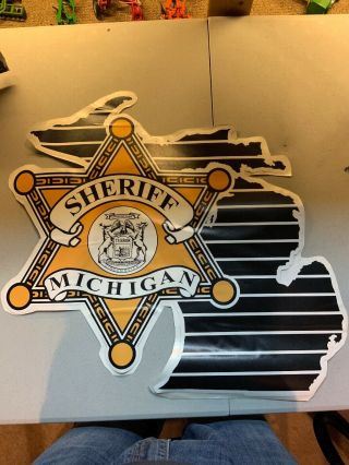 State Of Michigan County Sheriff Police Car Door Emblem Decal Non Reflective