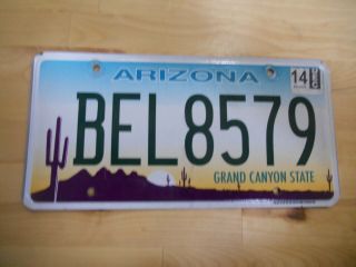 Us License Plate Expired Arizona " Bel8579 " Grand Canyon State