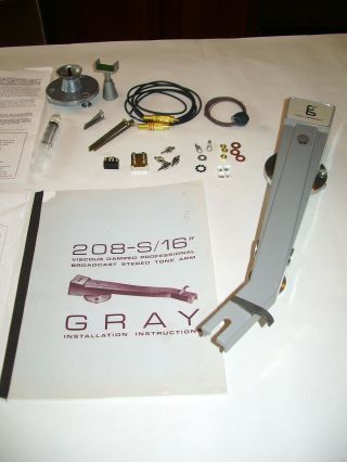 Gray Research Transcription Turntable Tone Arm Viscous Damping Us Incl