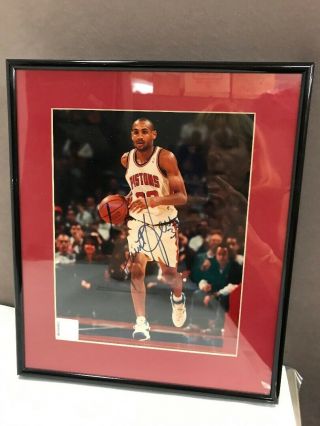 Grant Hill Signed 8x10 Photo Autographed Pistons 33 Framed Nba Basketball