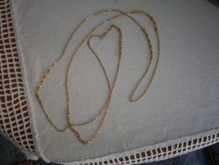 Vintage Necklace Long Single Gold Tone Chain Monet