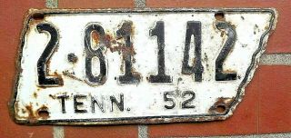 1952 Tennessee " State Shaped " License Plate / 2 - 81142 Shelby County