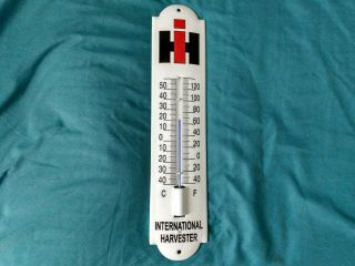 Porcelain International Harvester Service Wall Thermometer Shop Garage Gauge