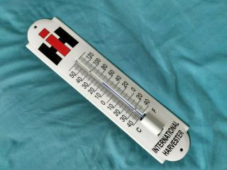 Porcelain International Harvester Service Wall Thermometer Shop Garage Gauge 3