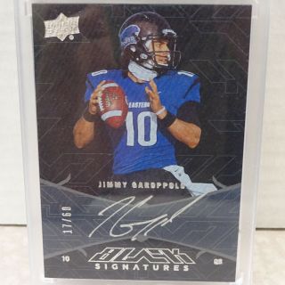 2014 Upper Deck Exquisite Black Signatures Jimmy Garoppolo On Card Auto 17/60