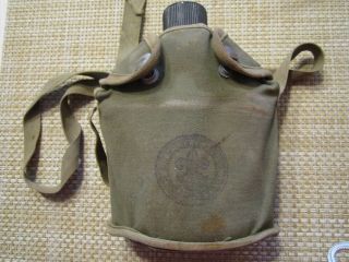 Vintage Canvas Cover Boy Scout Canteen 50 - 60 