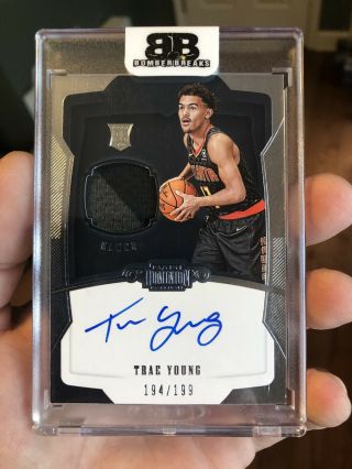 2018 - 19 Panini Dominion Trae Young Rc Patch Auto 194/199