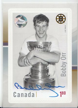 2017 Canada Post Hockey Stamp/ Card Autograph Bobby Orr Auto Hologram Sp