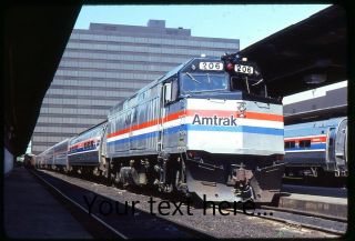 D725 Orig.  Slide Amtrak 206 At S Station Boston,  Ma 1980