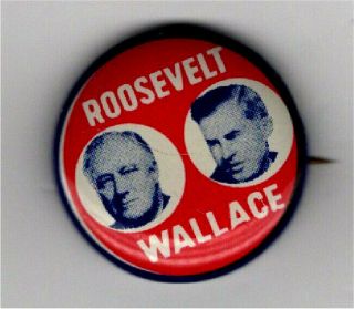 Vintage Political Pin Franklin D Roosevelt Pin Fdr Pin Roosevelt Wallace Pin