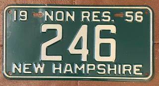 Hampshire 1956 Non Resident License Plate 246