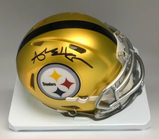 Antonio Brown Signed Steelers Blaze Mini Helmet Auto Jsa Witnessed