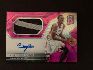 2016 - 17 Spectra Pascal Siakam Rookie Auto Autograph Pink Refractor Rc Rpa /49 Sp