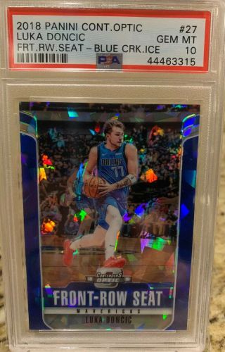2018 - 19 Optic Contenders Luka Doncic Blue Cracked Ice Psa 10