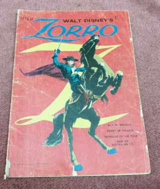 Vintage Walt Disney Comic Zorro 1964 Dated