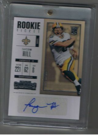 2017 Contenders Taysom Hill Rc Auto Sp Saints