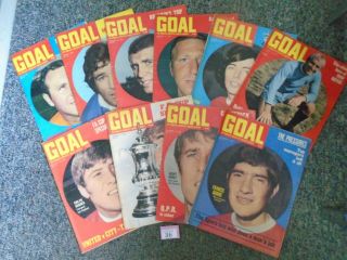 10 X Vintage Goal Football Weekly Magazines - Issue Nos.  70s 80s 90s