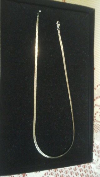 Vintage Sterling Silver Diamond Cut Herringbone Necklace,  20 " Pretty,