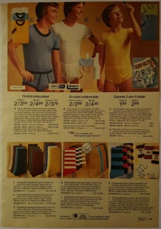 1979 Vintage PAPER PRINT AD fashion clothing sleepwear bath suit socks briefs 2