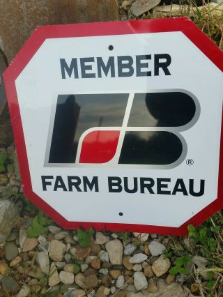 Vintage Farm Bureau Member Stop Sign Seed Feed Farm Sign Double