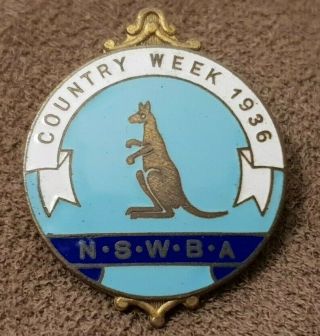 Vintage Nswba Country Week 1936 Badge