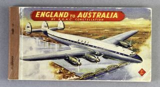 England To Australia By Boac Constellation Airline Book B.  O.  A.  C.  Lockheed