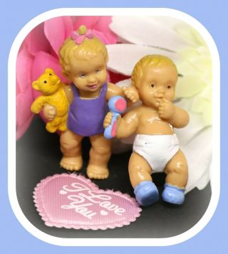 ❤️vtg Bully Baby Doll Mini Figure Set Miniature Boy Girl 1985 West Germany Lot❤️