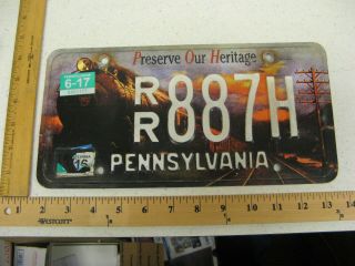 2016 16 Pennsylvania Pa Railroad Train License Plate Preserve Our Heritage Rr887