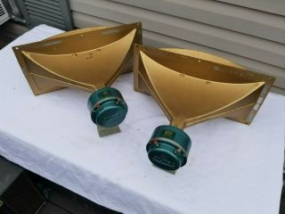 Pair Altec 806a Drivers Altec H - 811 - B Gold Horns From Seeburg Dws - 1 Speakers