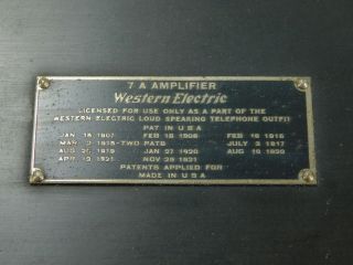 Western Electric 7A Audio Amplifier w/ 216A Tennis Ball Tubes Shape 2