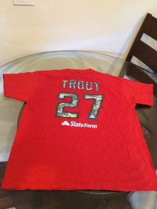 Los Angeles Angels Mike Trout Red Jersey T - Shirt Xl