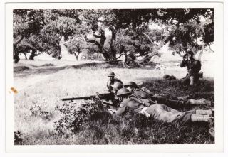 Vintage Wwii Photo Us Soldiers Machine Gun Training Fort Ord Ca 1941 5x3.  5 In