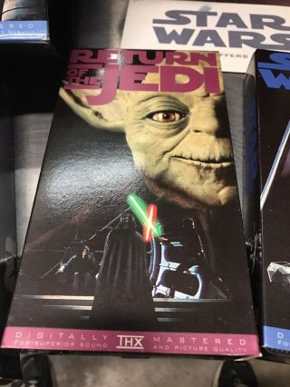 Star Wars Trilogy Vintage VHS Set Like Empire Jedi A Hope WS3 3