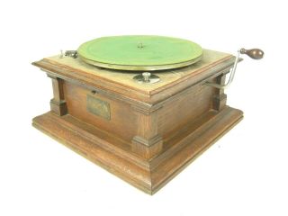 1906 Victor V (5) Talking Machine Disc Phonograph Complete Running Cabinet