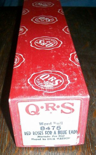 Vintage Qrs Player Piano Word Roll Red Roses For A Blue Lady Dick Watson 8475
