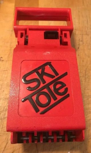 Vintage Ski Tote: Locking Transport System - Ski Carrier Red
