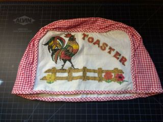 Vintage Toaster Appliance Cover Shabby Cottage Chic Rooster On A Fence