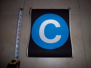 Nyc Subway Sign R40 Side Nyct 7/30/2001 Blue C Line Small Ny Roll Sign Initial C