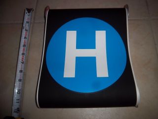 Nyc Subway Sign R40 Side Nyct 7/30/2001 Blue H Line Small Ny Roll Sign Initial H