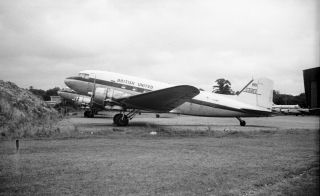 British United Airways,  Douglas Dc - 3,  G - Amsv,  In 1960s,  35mm Negative
