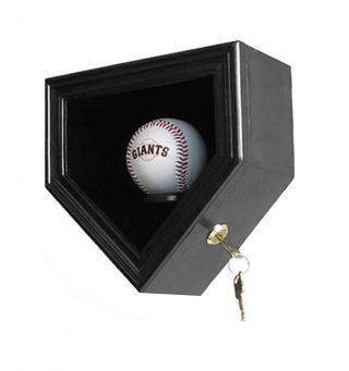 Single Baseball Display Case Cabinet,  With Lockable 98 Uv Protection,  B14 - Bla