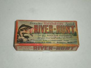 Vintage Heddon Empty Box For A Midget Go - Deeper River Runt Lure - D9010s